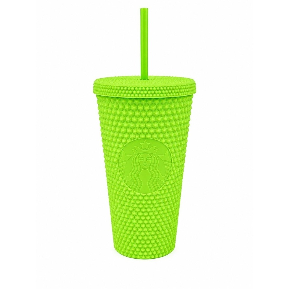 Starbucks Neon Lime Green Studded Honeycomb Tumbler 16oz Cold‎ Cup No Straw
